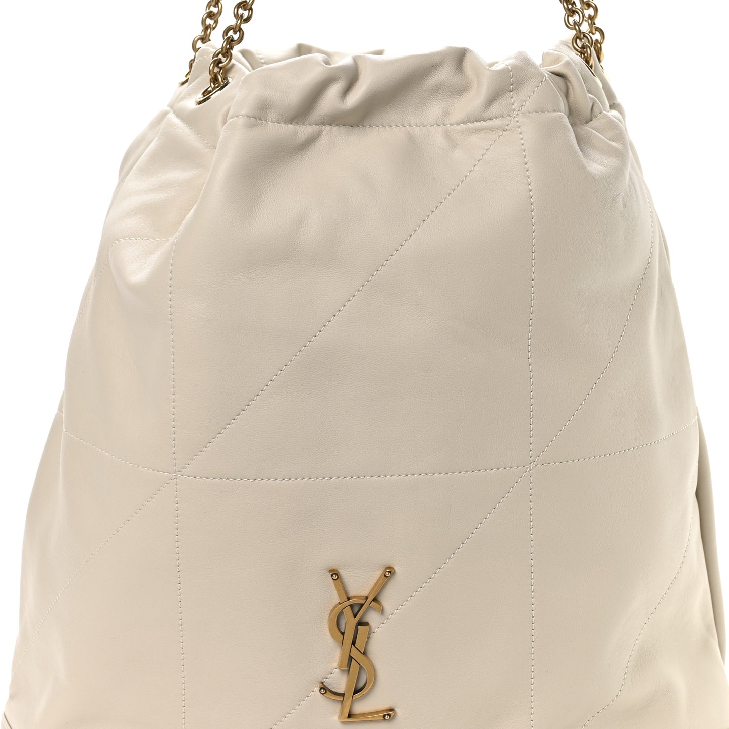 Lambskin Matelasse Monogram Large Jamie 4.3 Pochon Blanc Vintage