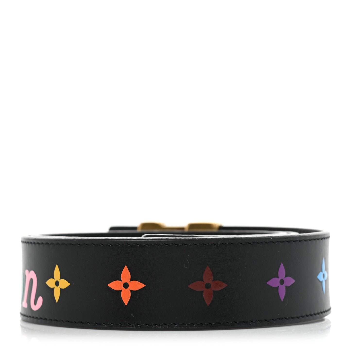 Calfskin 35mm LV New Wave Belt 80 32 Black