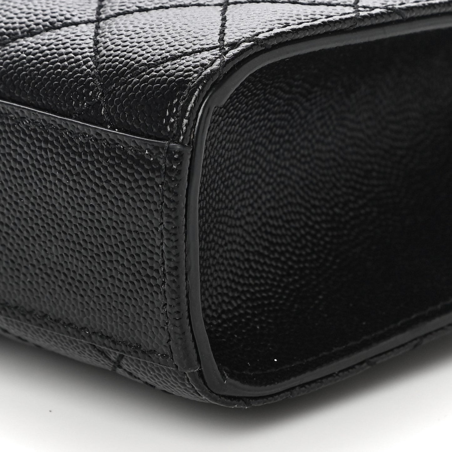 Grain De Poudre Textured Mixed Matelasse Triquilt Small Monogram Satchel Black