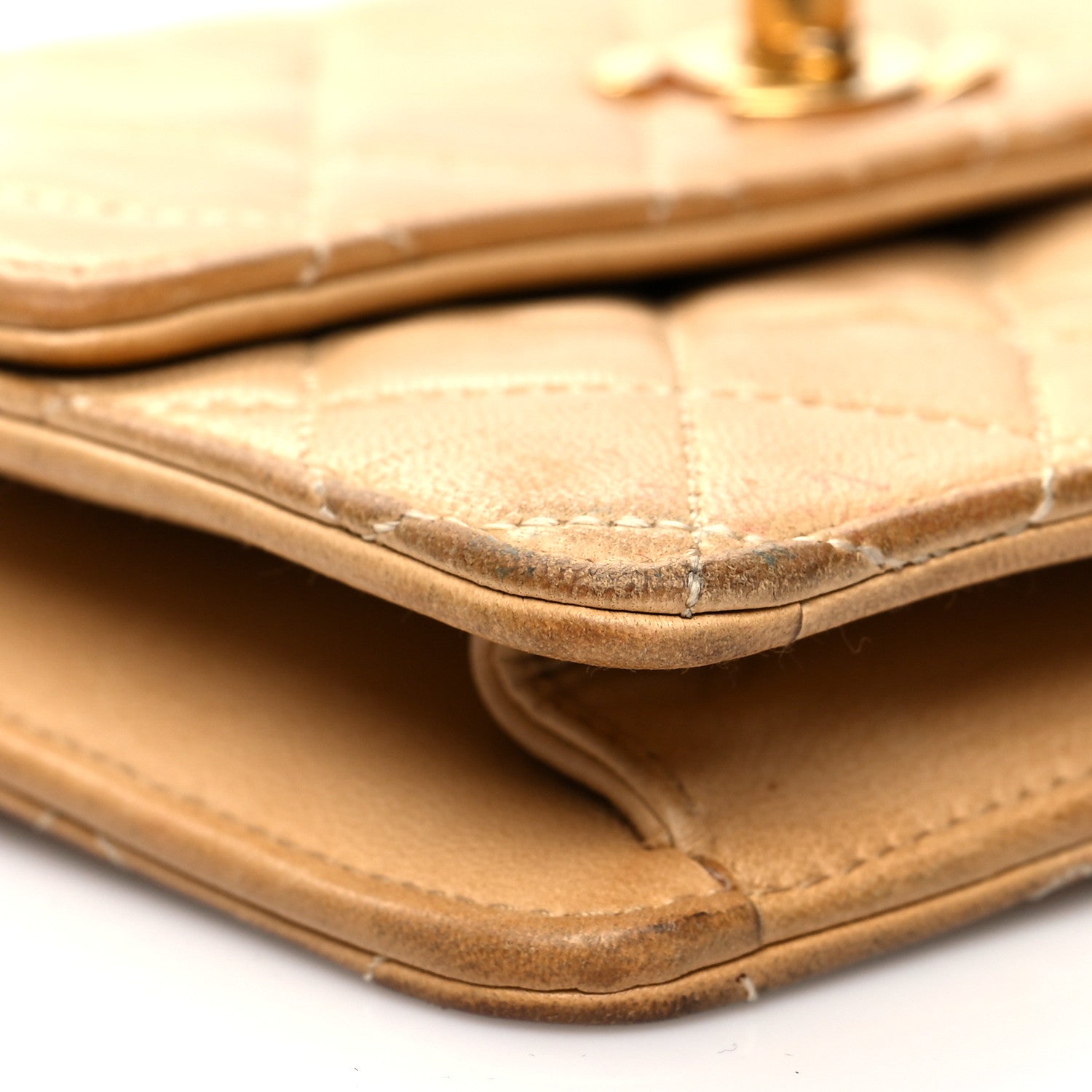 Chanel Lambskin Quilted Mini Flap Beige 8 of 17