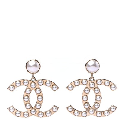 Chanel Pearl CC Drop Earrings Gold 1 of 4