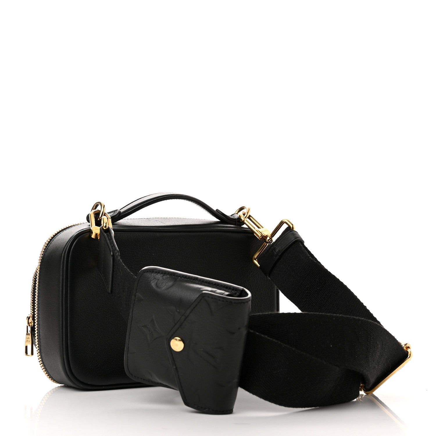 Louis Vuitton Calfskin Monogram Embossed Utility Bag Black 2 of 9