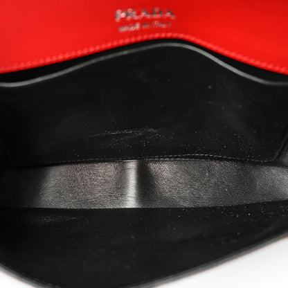 Prada City Calfskin Sidonie Shoulder Bag Rosso Black 5 of 10