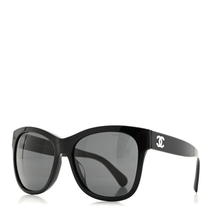 Chanel Acetate Polarized Square CC Sunglasses 5380 Black 1 of 8