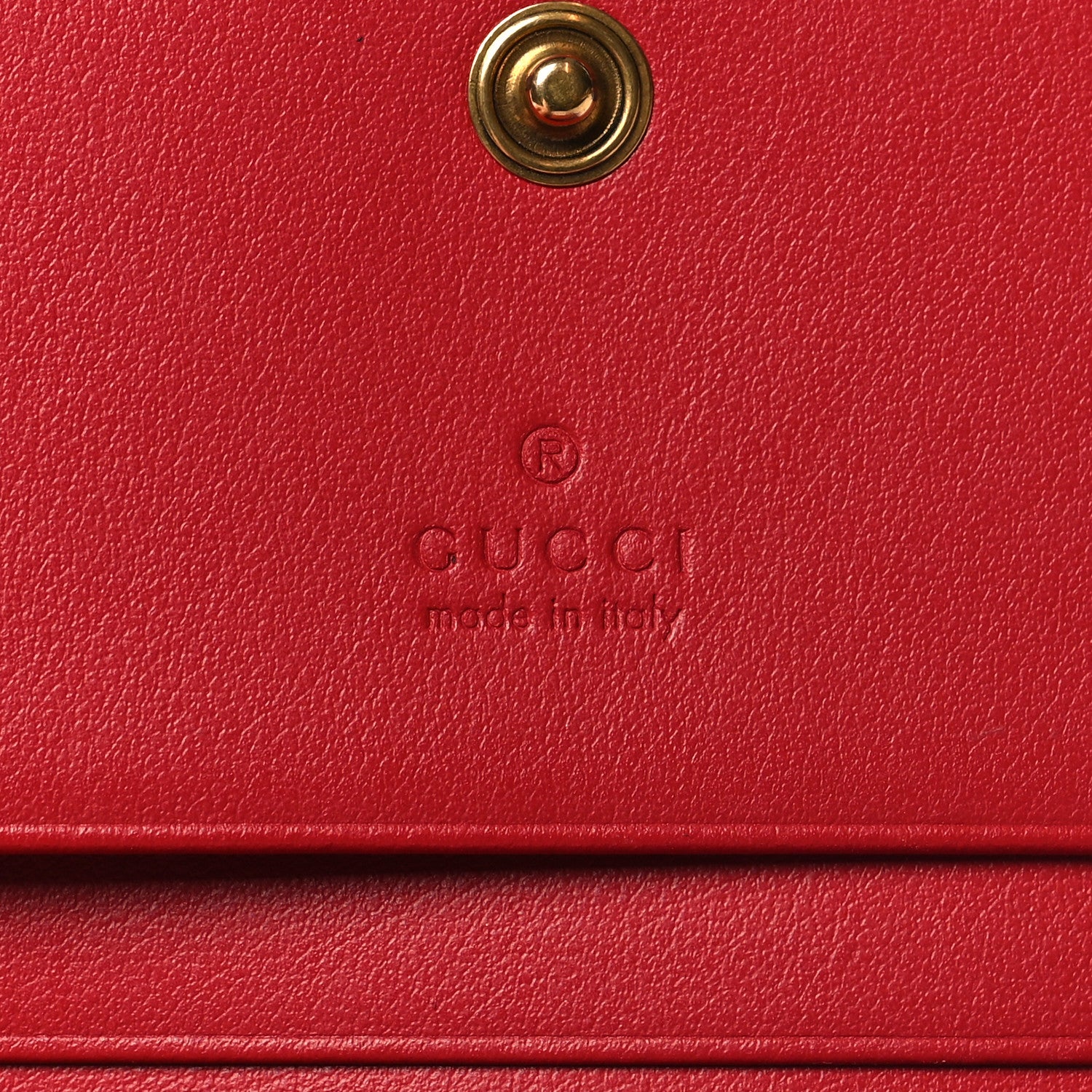 Gucci Calfskin Matelasse GG Marmont Card Case Wallet Hibiscus Red 7 of 10