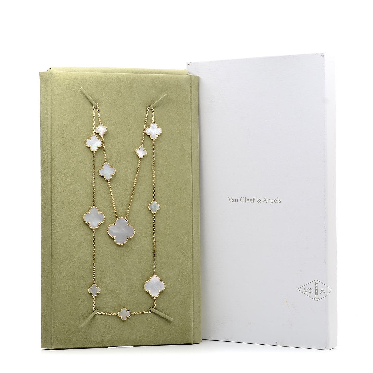 Van Cleef & Arpels 18K Yellow Gold Mother of Pearl 11 Motifs Magic Alhambra Necklace 6 of 6