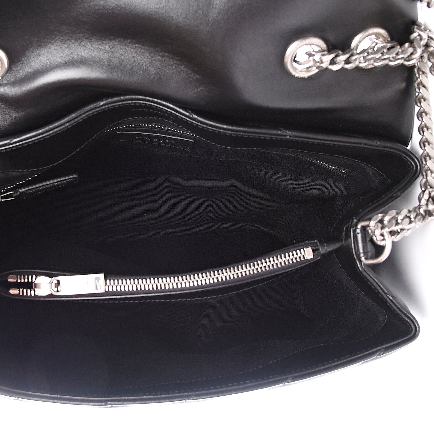Saint Laurent Calfskin Y Quilted Monogram Medium Loulou Chain Satchel Black 6 of 13