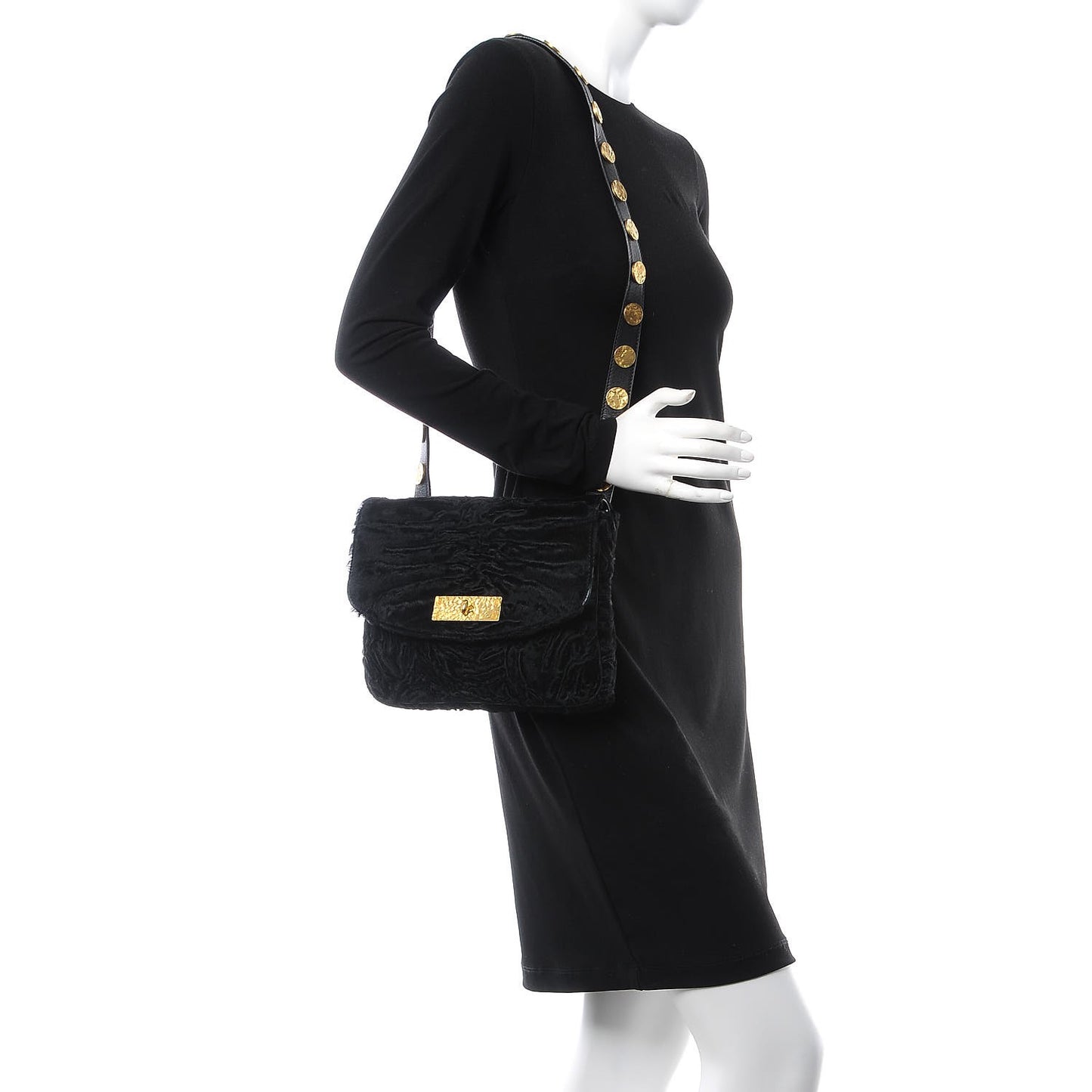 Astrakhan Small Messenger Bag Black