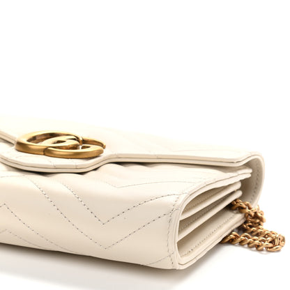 Gucci Calfskin Matelasse GG Marmont Chain Wallet Mystic White 17 of 17