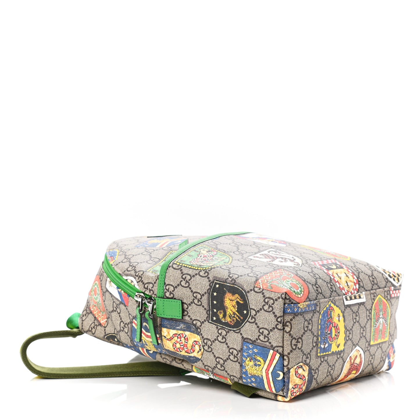 GG Supreme Monogram Children's Crests Backpack Green