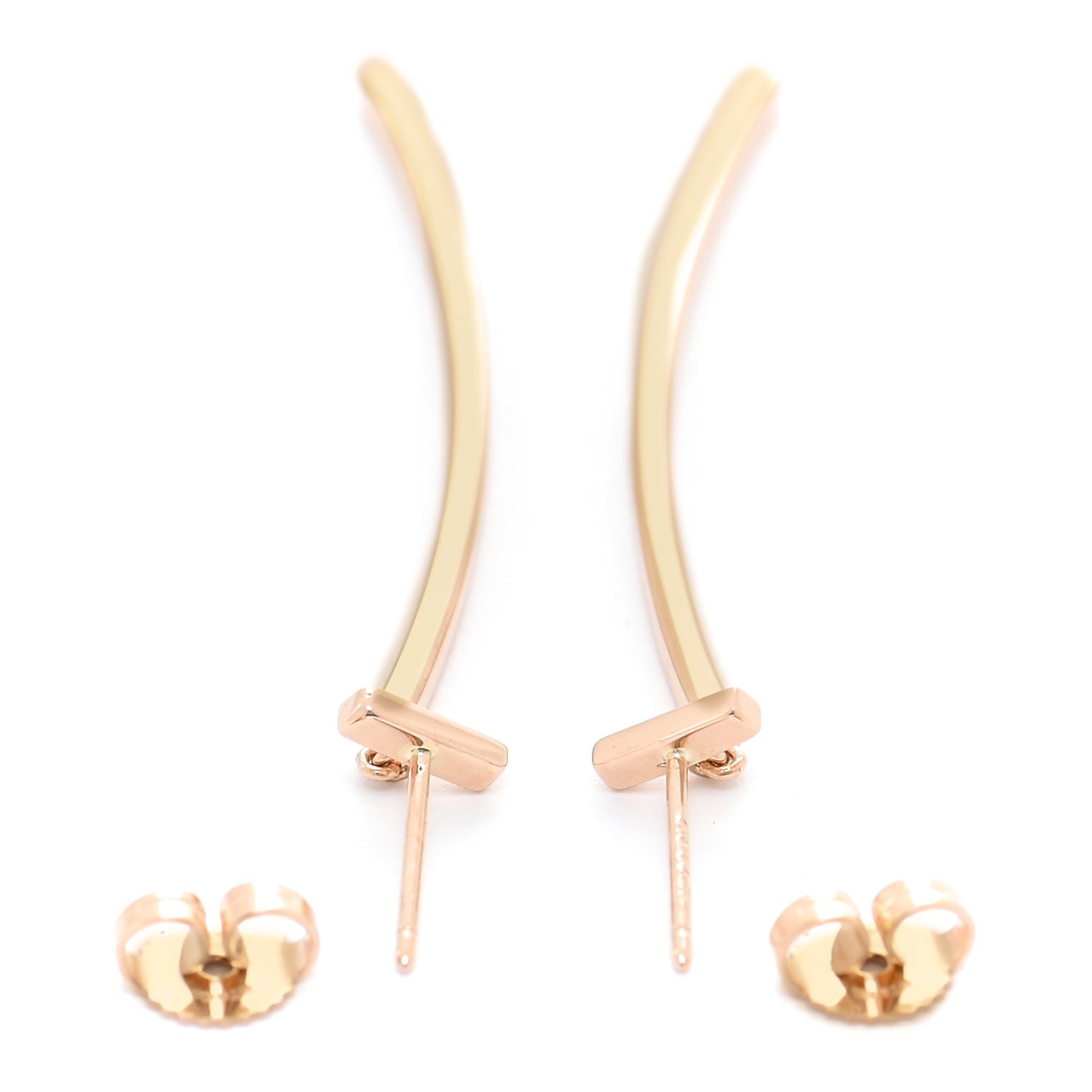 Tiffany 18K Yellow Gold T Bar Earrings 3 of 7