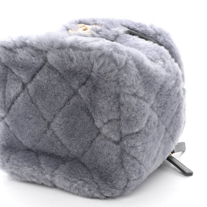Chanel Shearling Lambskin Quilted Small Vanity Case Grey 10 of 10