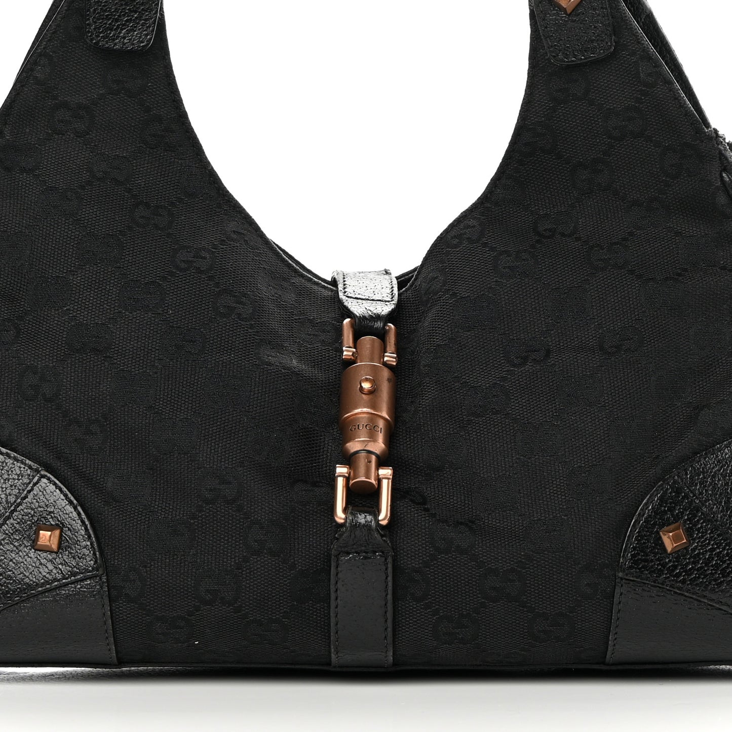 Monogram Calfskin Large Bardot Tote Black