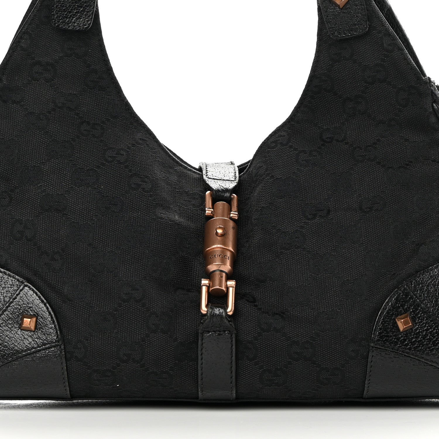 Gucci Monogram Calfskin Large Bardot Tote Black 8 of 15