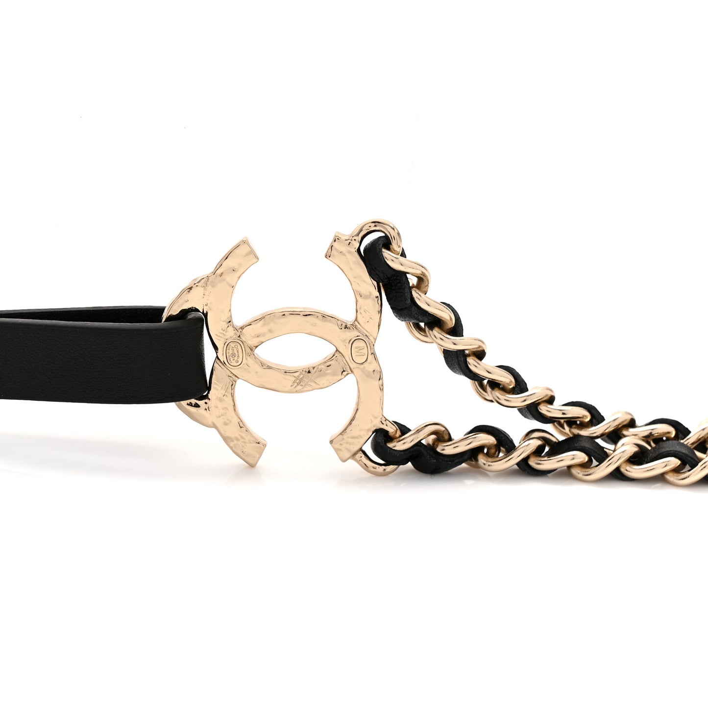 Calfskin CC Chain Suspenders M Black