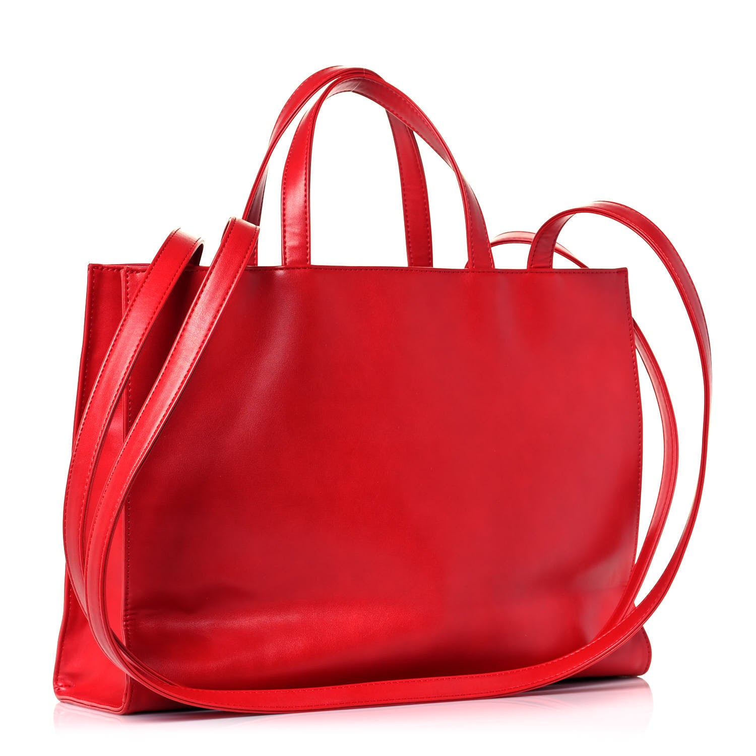 Telfar Vegan Leather Medium Shopping Bag Red 3 of 13