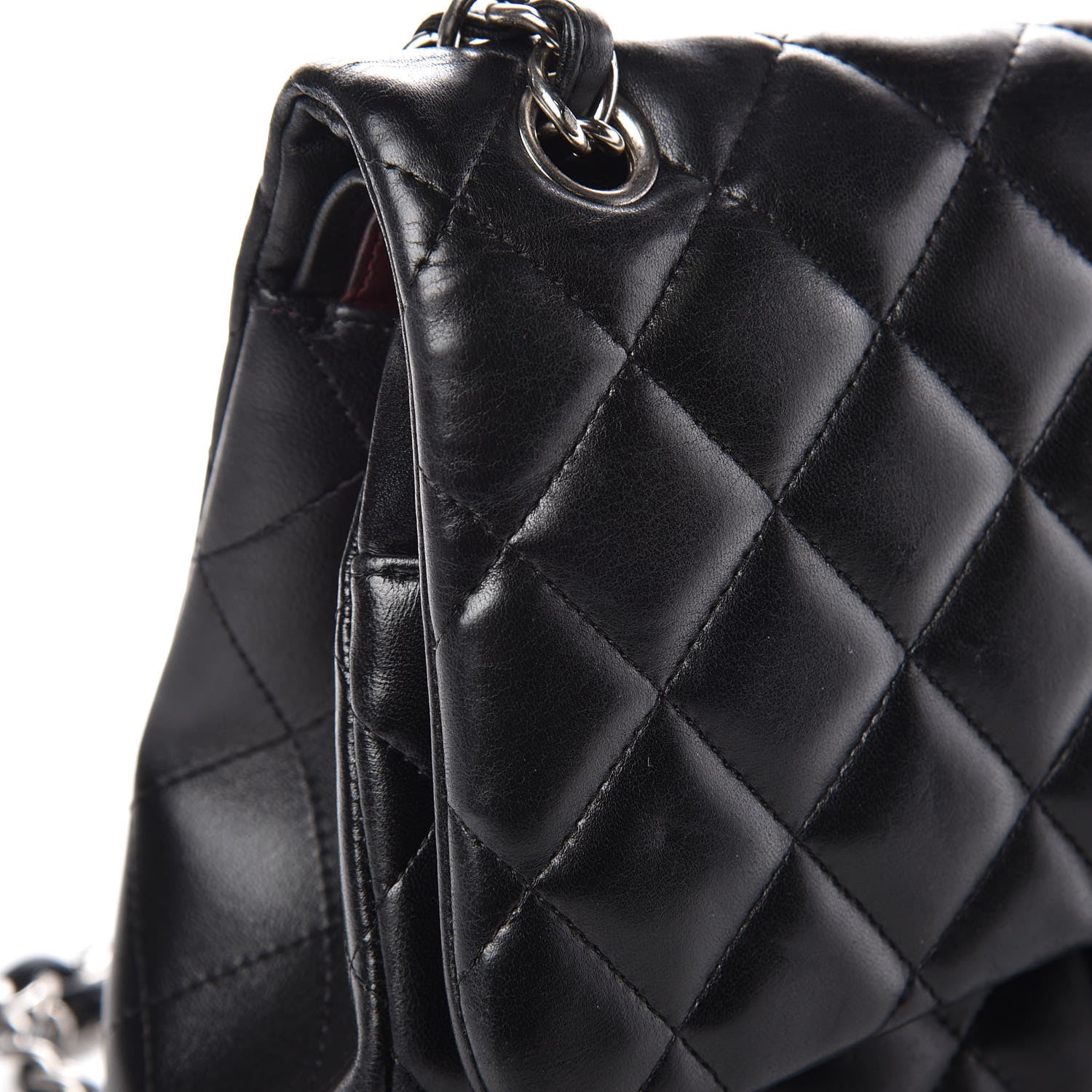 Chanel Lambskin Quilted Jumbo Double Flap Black 12 of 15