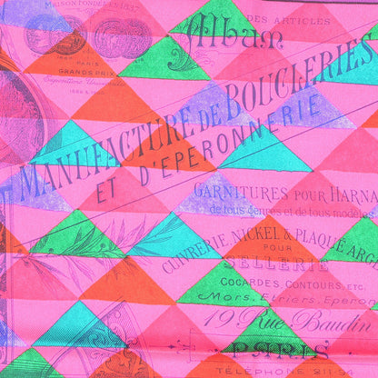 Hermes Silk Manufacture De Boucleries Scarf 70 Violet Fuchsia Vert 4 of 5