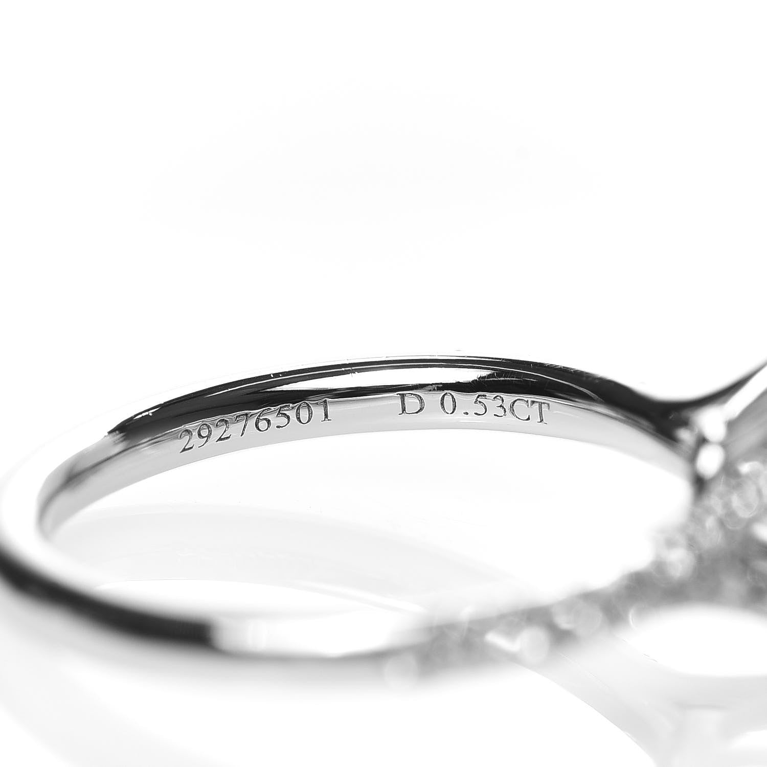 Tiffany Platinum 18K Yellow Gold Fancy Yellow Diamond .53ct Soleste Engagement Ring 50 5.5 6 of 7