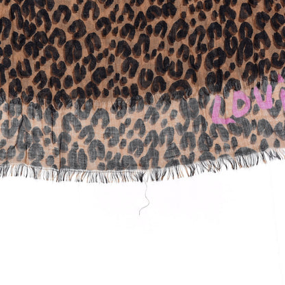 Louis Vuitton Cashmere Silk Leopard Etole Stole Marron 7 of 7