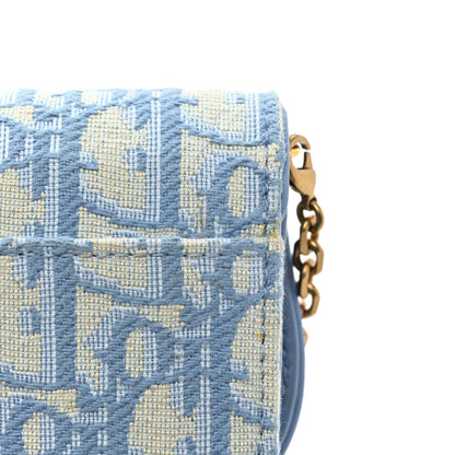 Christian Dior Oblique Saddle Chain Long Wallet Cornflower Blue 15 of 20