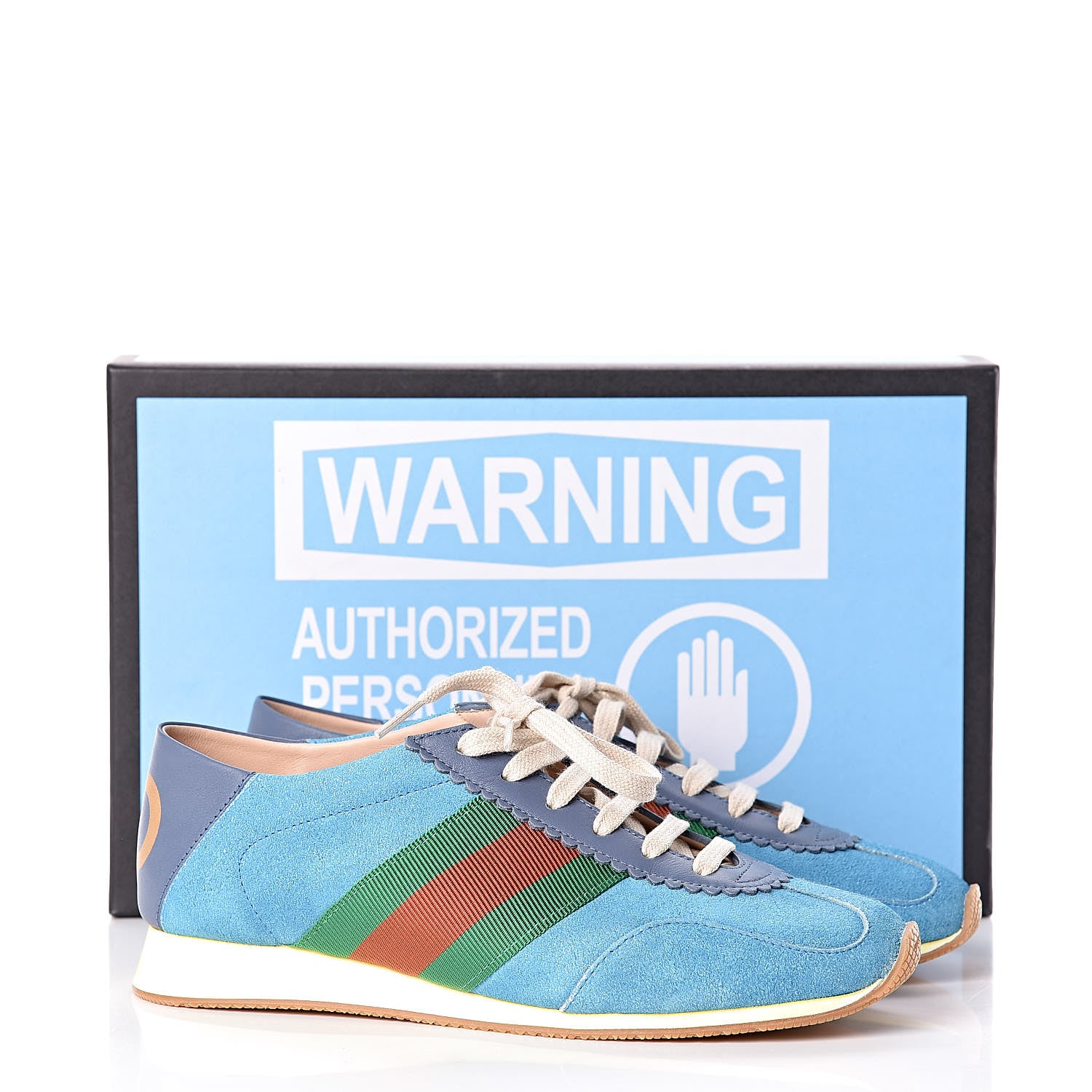 Gucci Suede Web Womens Rocket Sneakers 37.5 Bright Splash Thunder 9 of 9