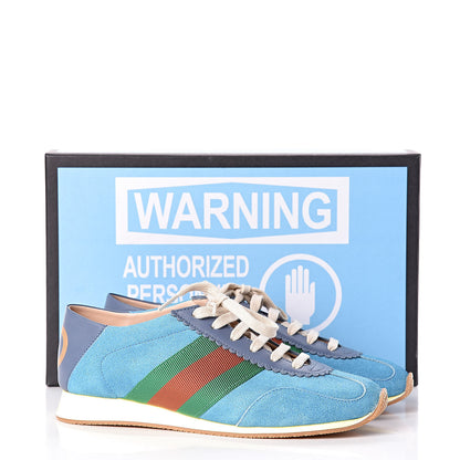 Gucci Suede Web Womens Rocket Sneakers 37.5 Bright Splash Thunder 9 of 9