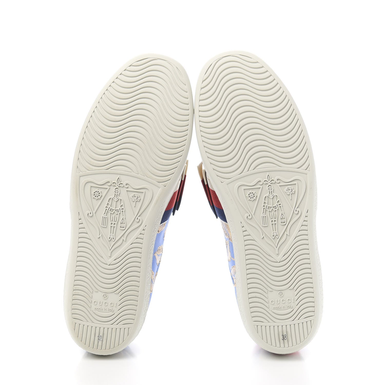 Gucci Lurex Jacquard Crystal Sylvie Web Branches Womens Ace Sneakers 38 Pervinca Gold 6 of 10