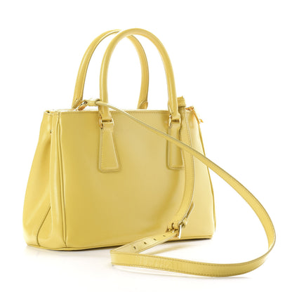 Prada Saffiano Vernice Mini Galleria Double Zip Tote Ananas 3 of 10