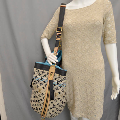 Louis Vuitton Monogram Cheche Gypsy GM Bag Blue 2 of 14
