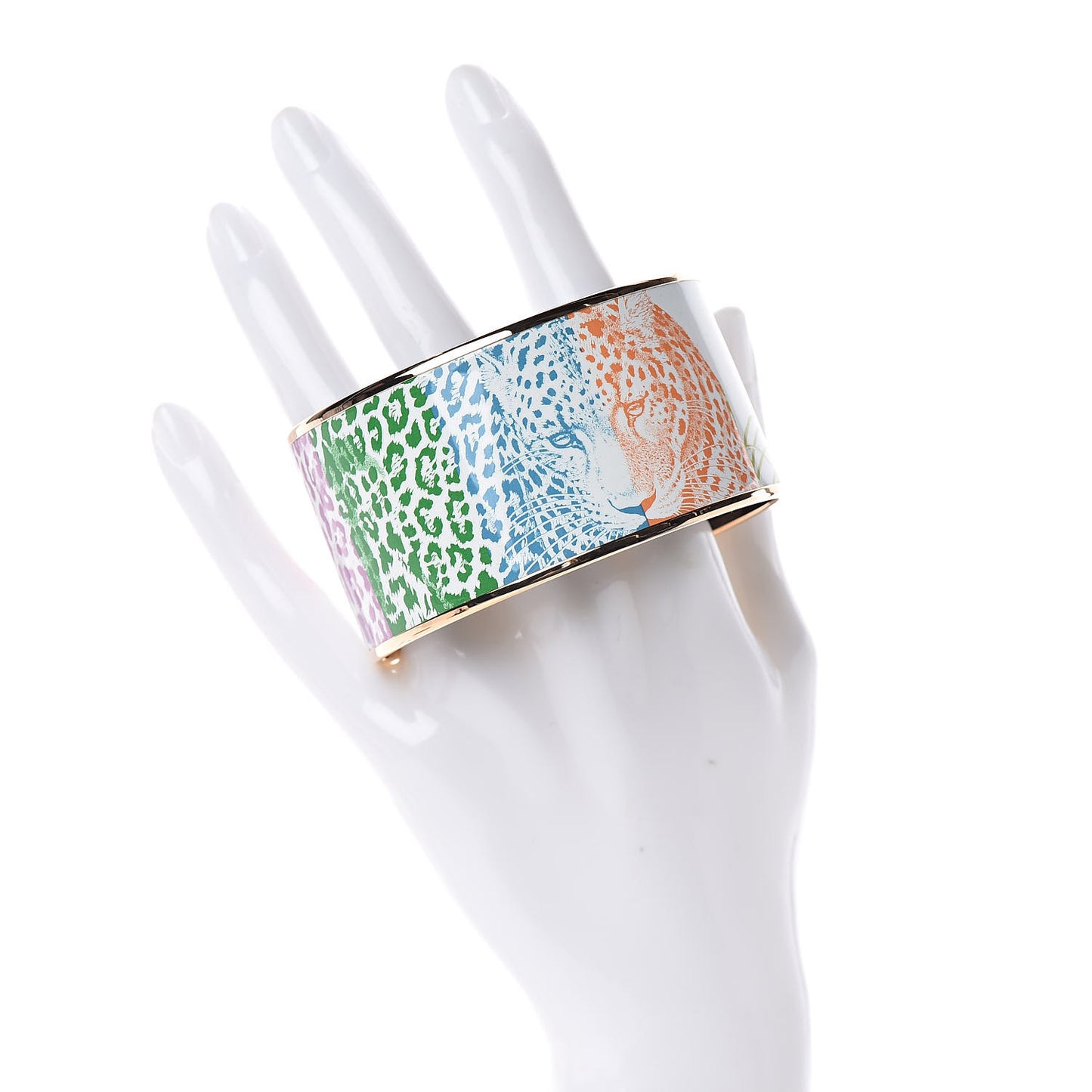 Enamel Printed Jungle Love Rainbow Extra Wide Bracelet 70 Cassatta