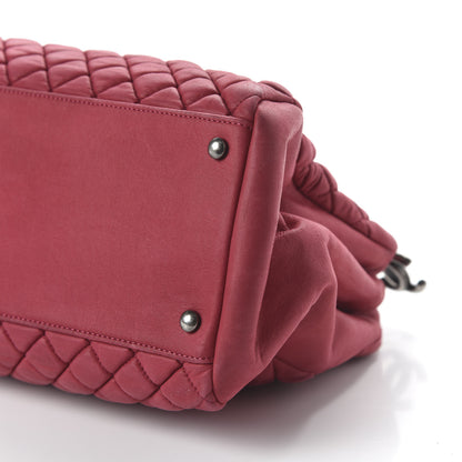 Chanel Iridescent Calfskin Quilted New Bubble Bowling Bag Red 7 of 10
