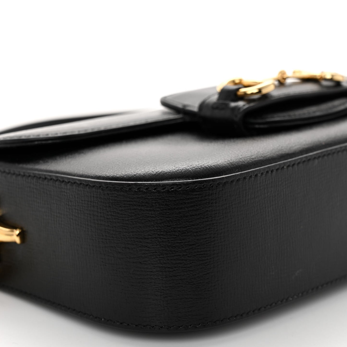 Azalea Calfskin Small Horsebit 1955 Chain Shoulder Bag Black