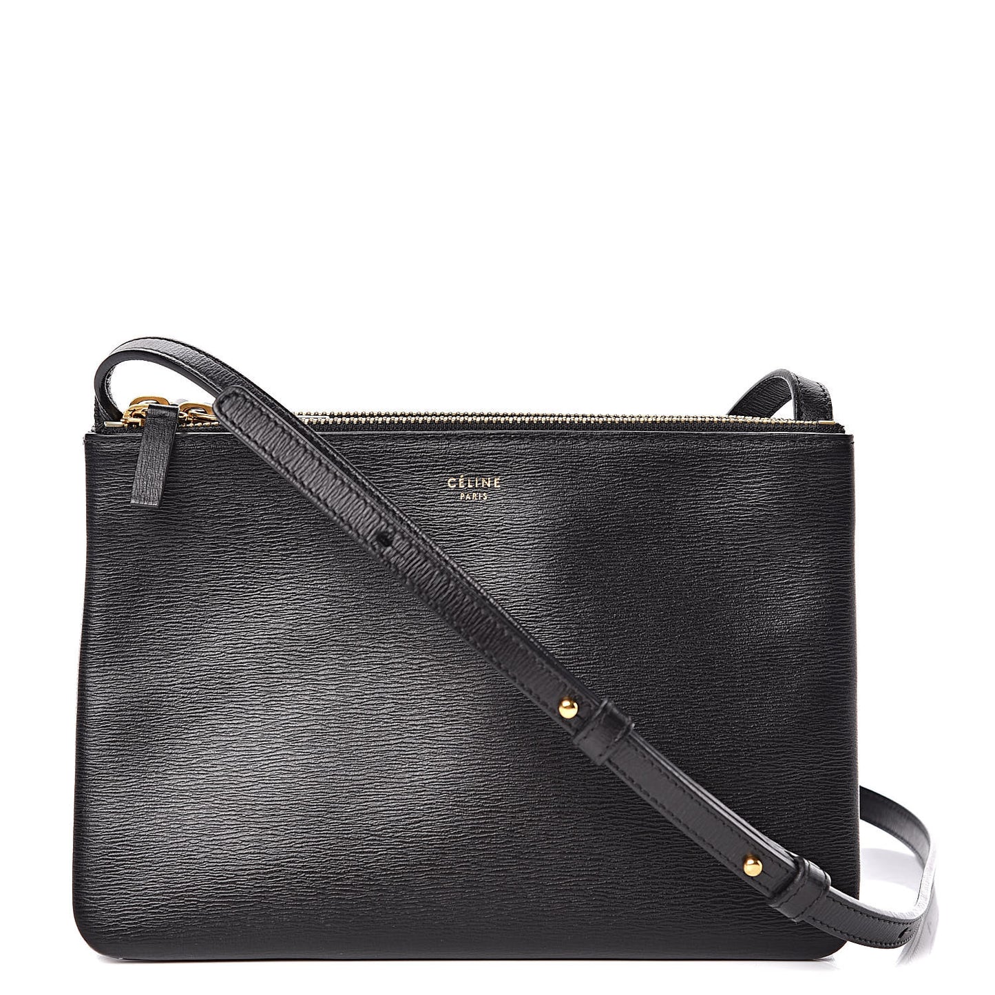 Liege Calfskin Small Trio Crossbody Bag Black