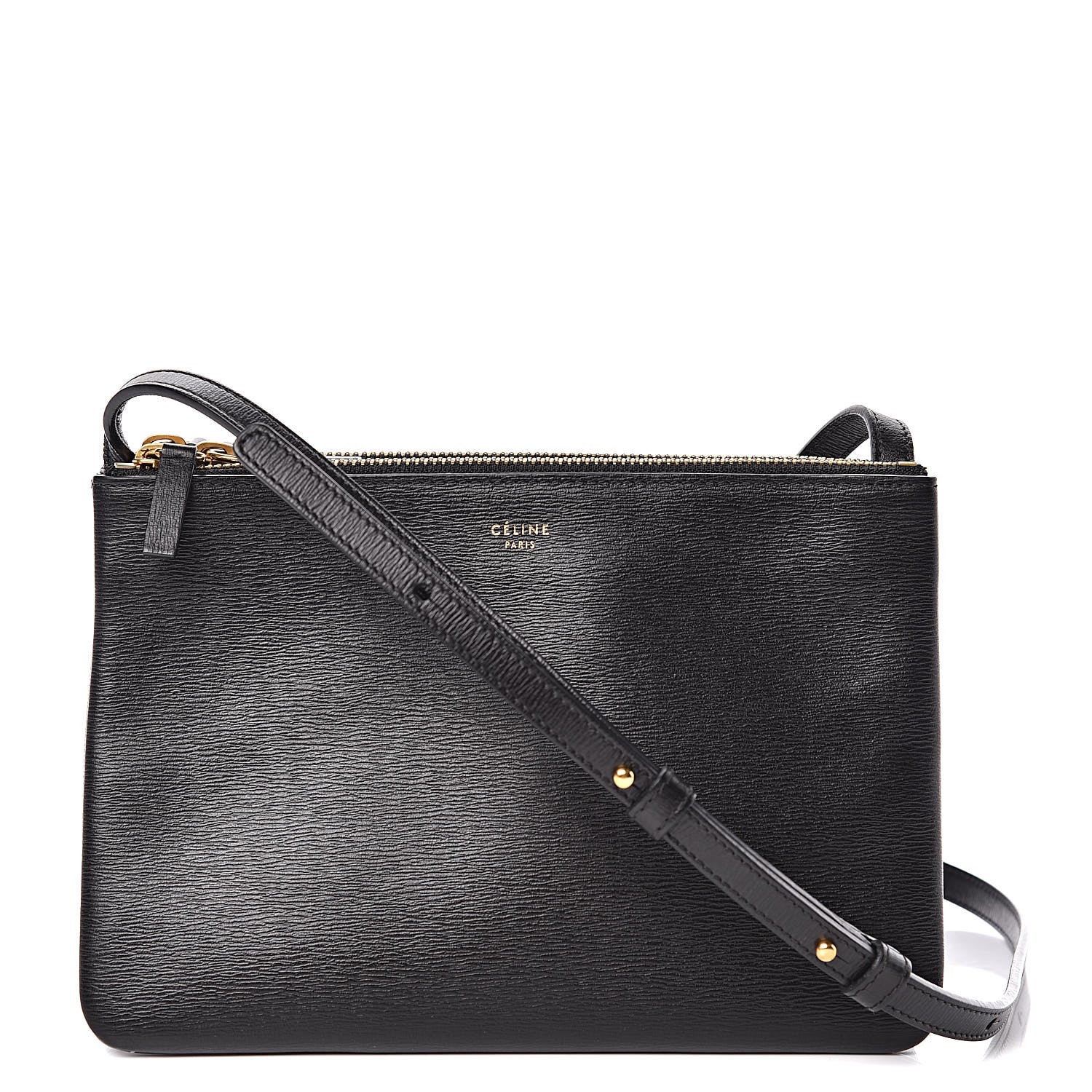 Celine Liege Calfskin Small Trio Crossbody Bag Black 1 of 12