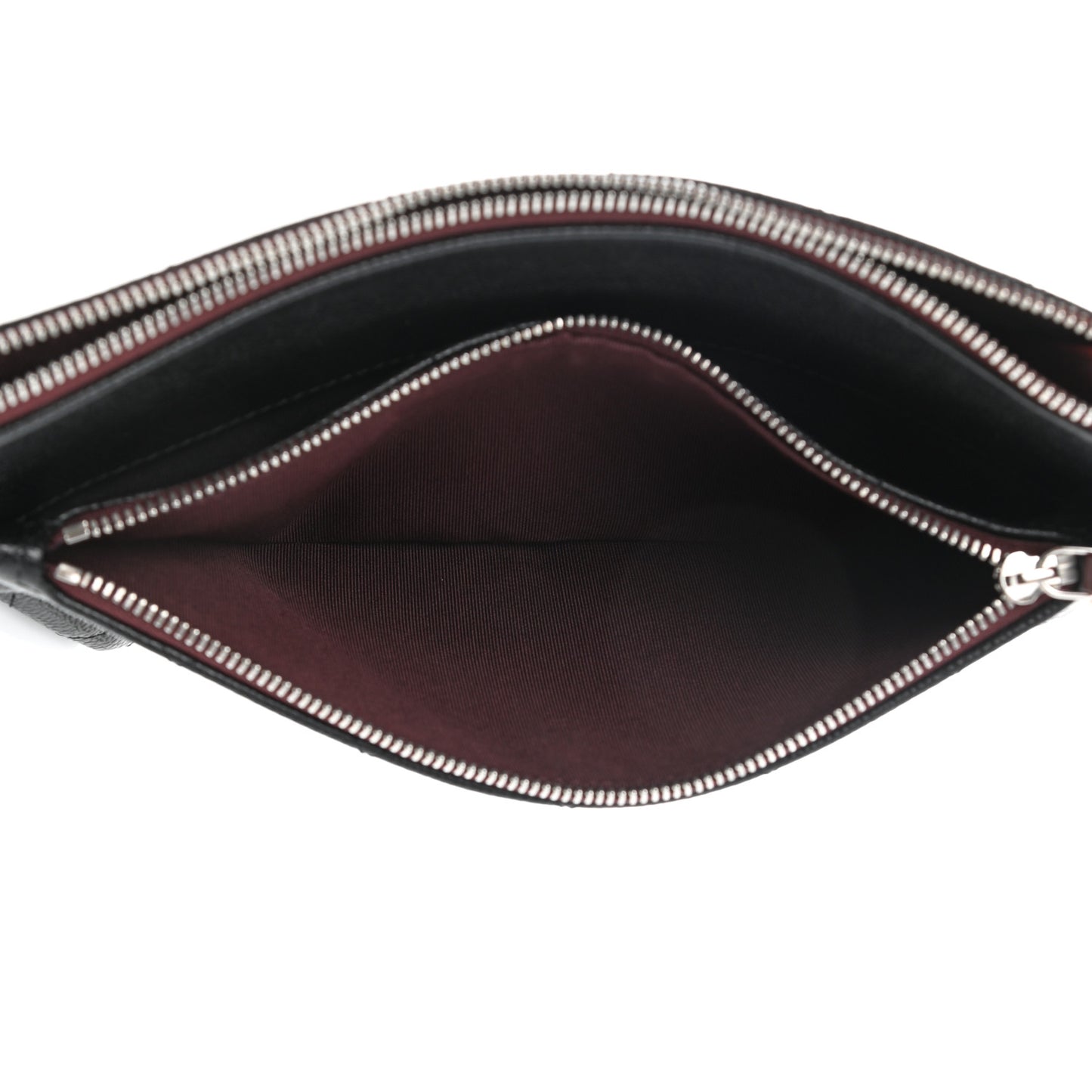 Caviar Quilted Double Zip Cosmetic Case Black