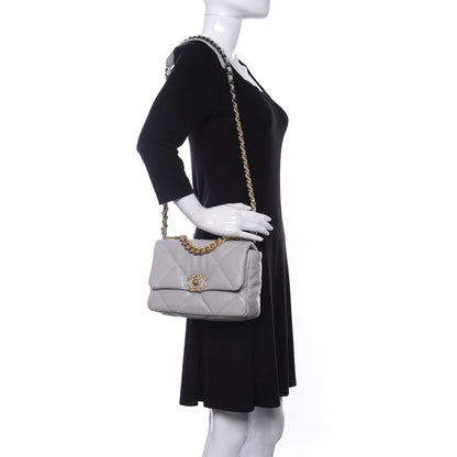 Chanel Lambskin Quilted Medium Chanel 19 Flap Grey 2 of 11