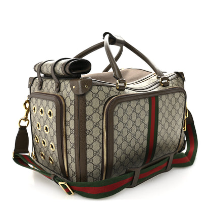 Gucci GG Supreme Monogram Web Small Pet Carrier Beige Ebony New Acero 5 of 23