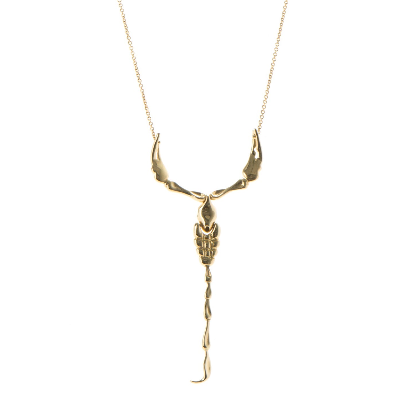 18K Yellow Gold Elsa Peretti Scorpion Pendant Necklace