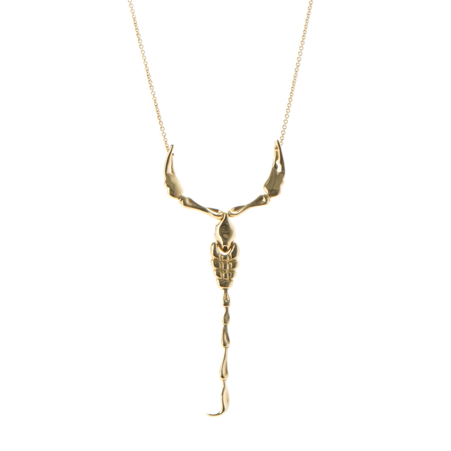 Tiffany 18K Yellow Gold Elsa Peretti Scorpion Pendant Necklace 1 of 5