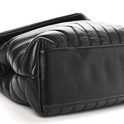 Saint Laurent Calfskin Y Quilted Monogram Monochrome Medium Loulou Chain Satchel Black 9 of 10