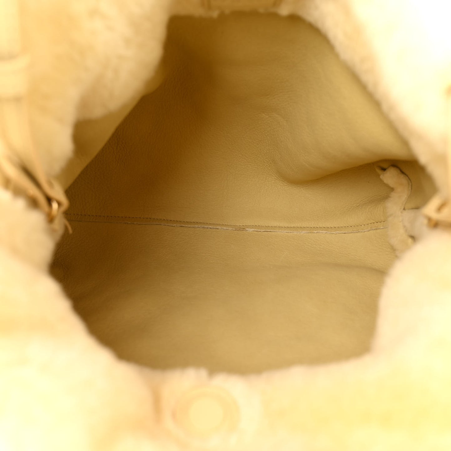 Shearling Flamenco Knot Clutch Cream