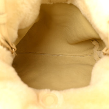Loewe Shearling Flamenco Knot Clutch Cream 5 of 11