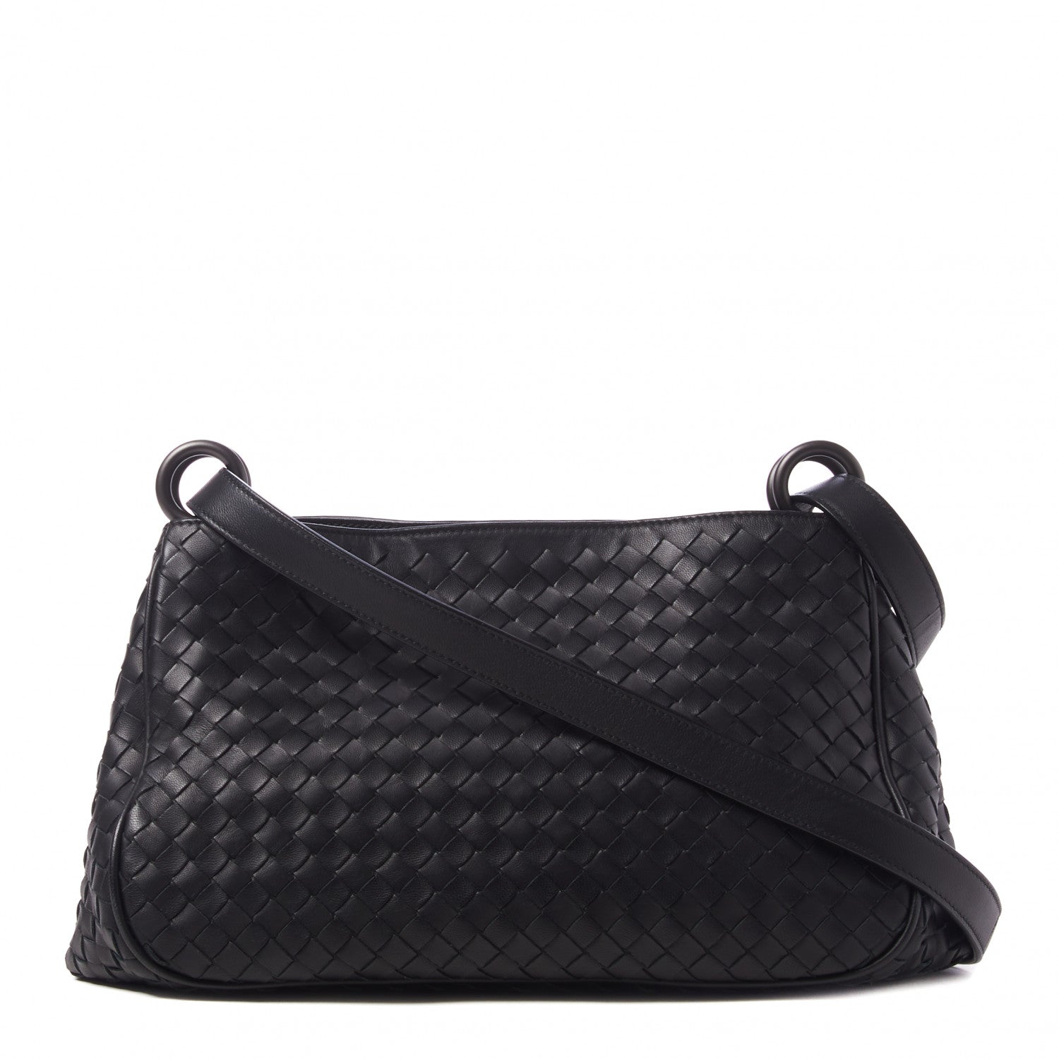 Bottega Veneta Nappa Intrecciato Shoulder Bag Black 1 of 7