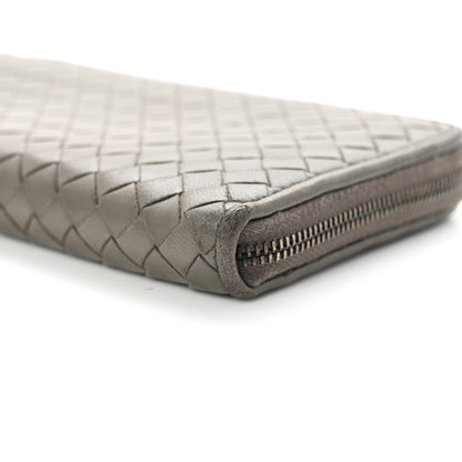 Bottega Veneta Nappa Intrecciato Half Zip Around Wallet Mud 9 of 11