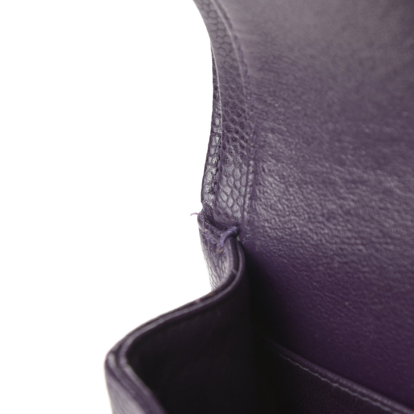 Caviar Quilted Medium Double Flap Dark Purple