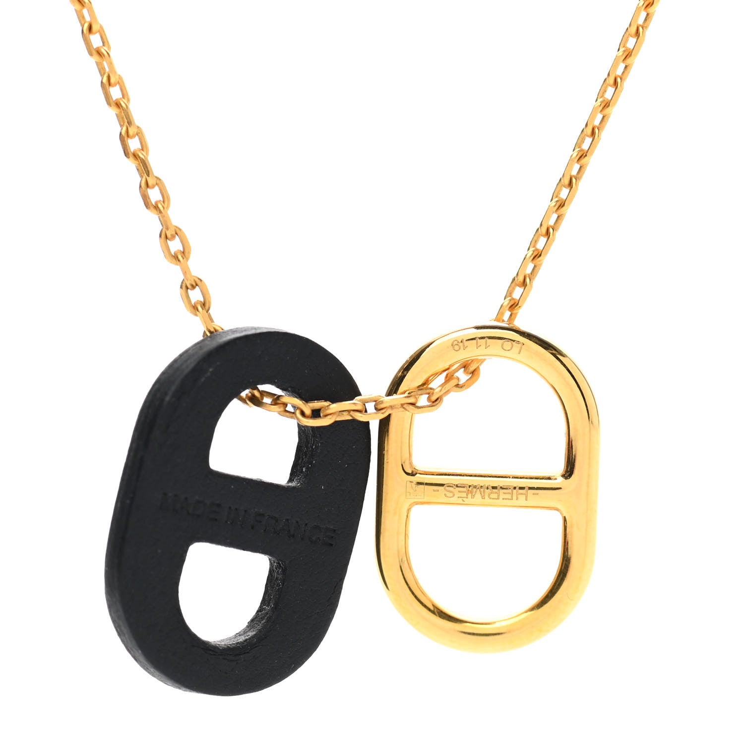 Hermes Swift O'Maillon Pendant Necklace Black 5 of 5