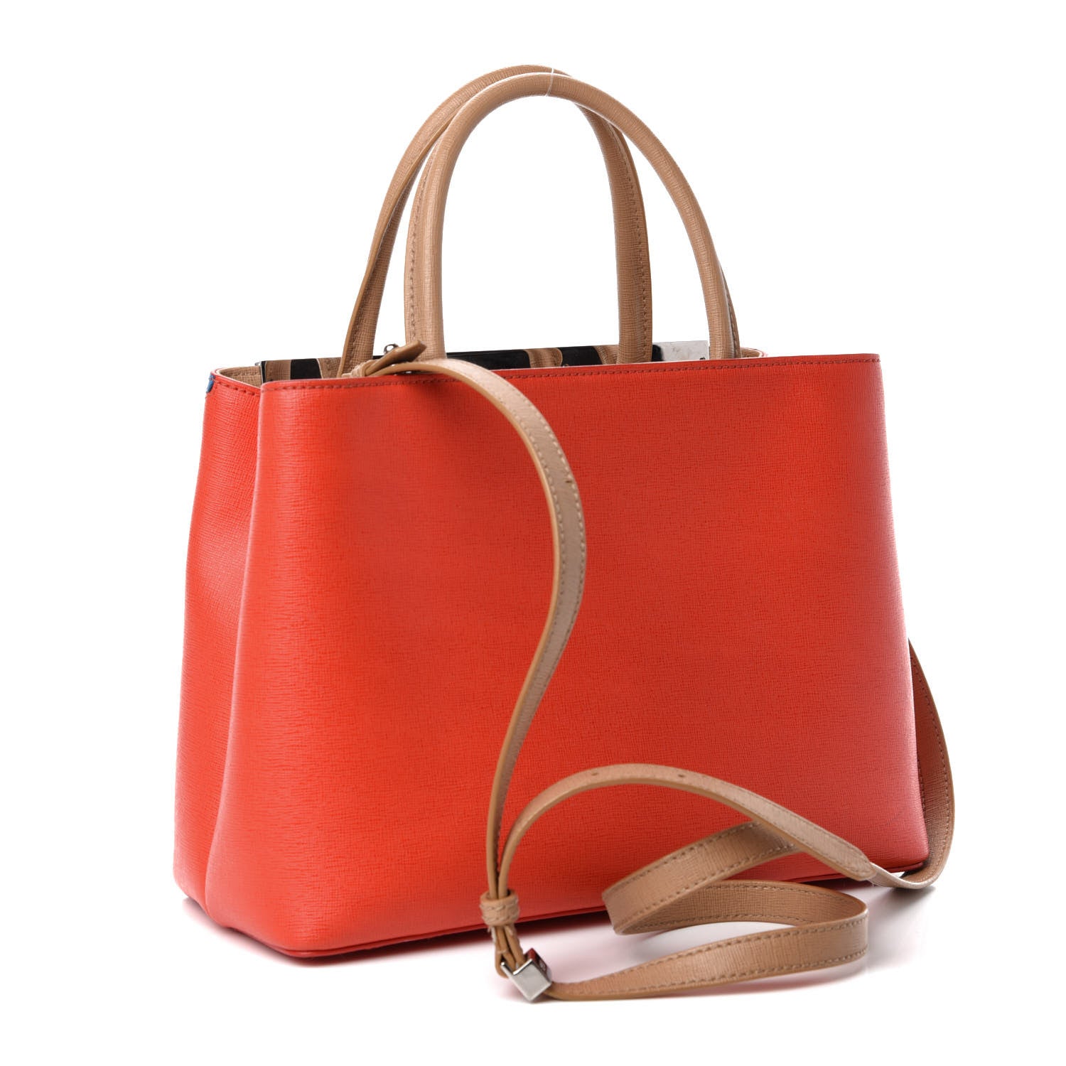 Fendi Vitello Elite Monster Petite 2Jours Tote Papavero Royal Blue Multicolor 4 of 14
