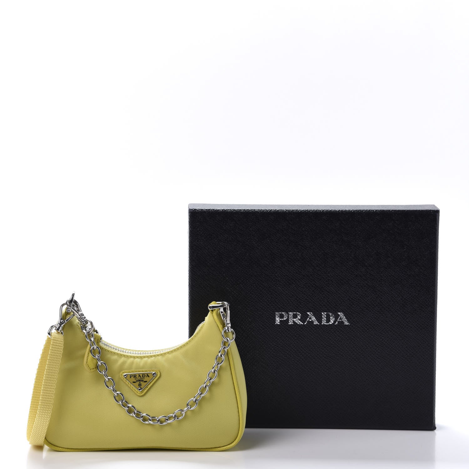 Prada Tessuto Nylon Saffiano Mini Re-Edition 2000 Shoulder Bag Ananas 9 of 9