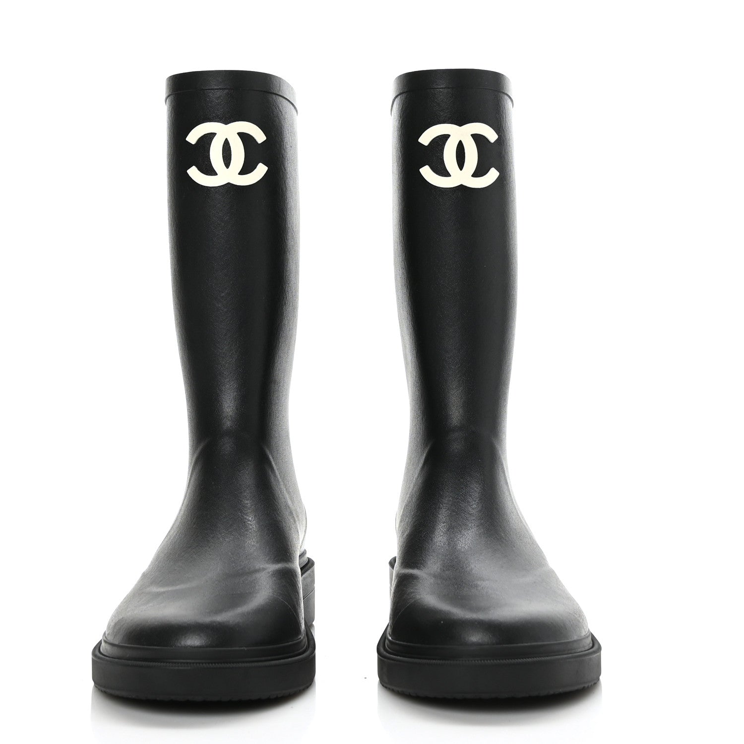 Chanel Caoutchouk CC High Boots 42 Black 2 of 8